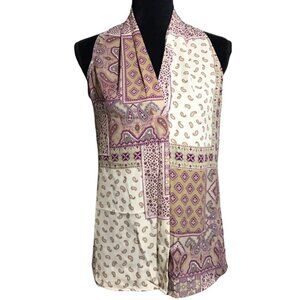 Cynthia Rowley Multicolor Paisley Block Sleeveless Top - Sz S